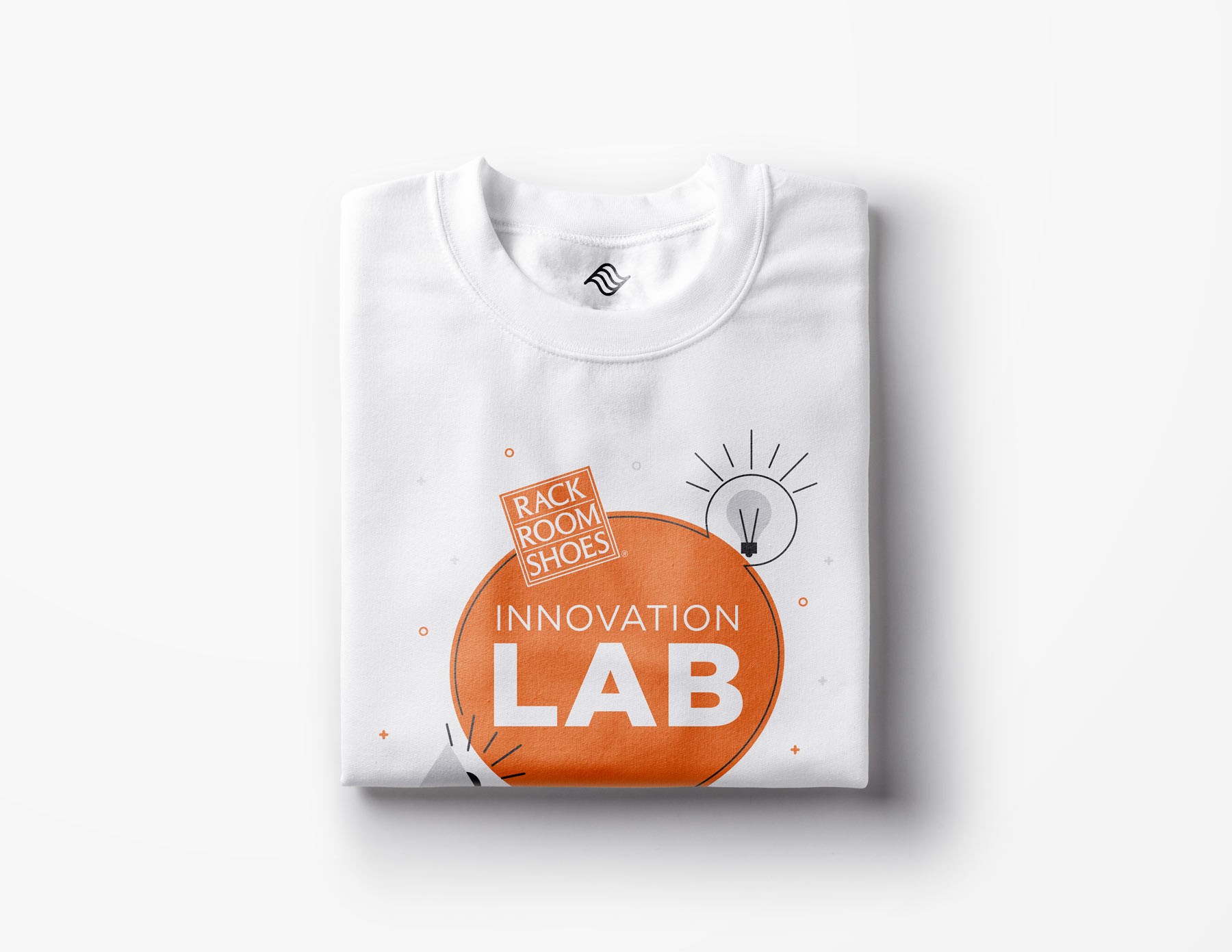 white t-shirt with the innovation lab logo on it posted on a white background