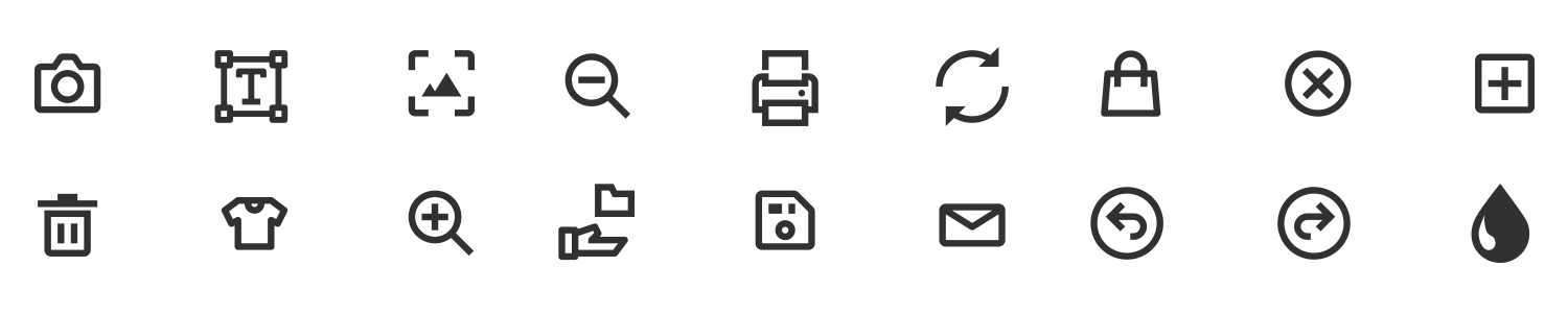 a list of the full web2ink custom icons