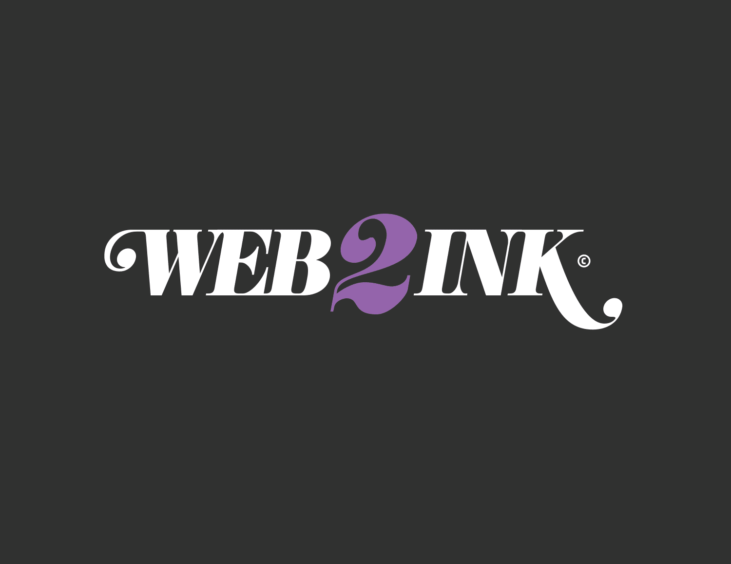 web2ink secondary logo on a dark grey background